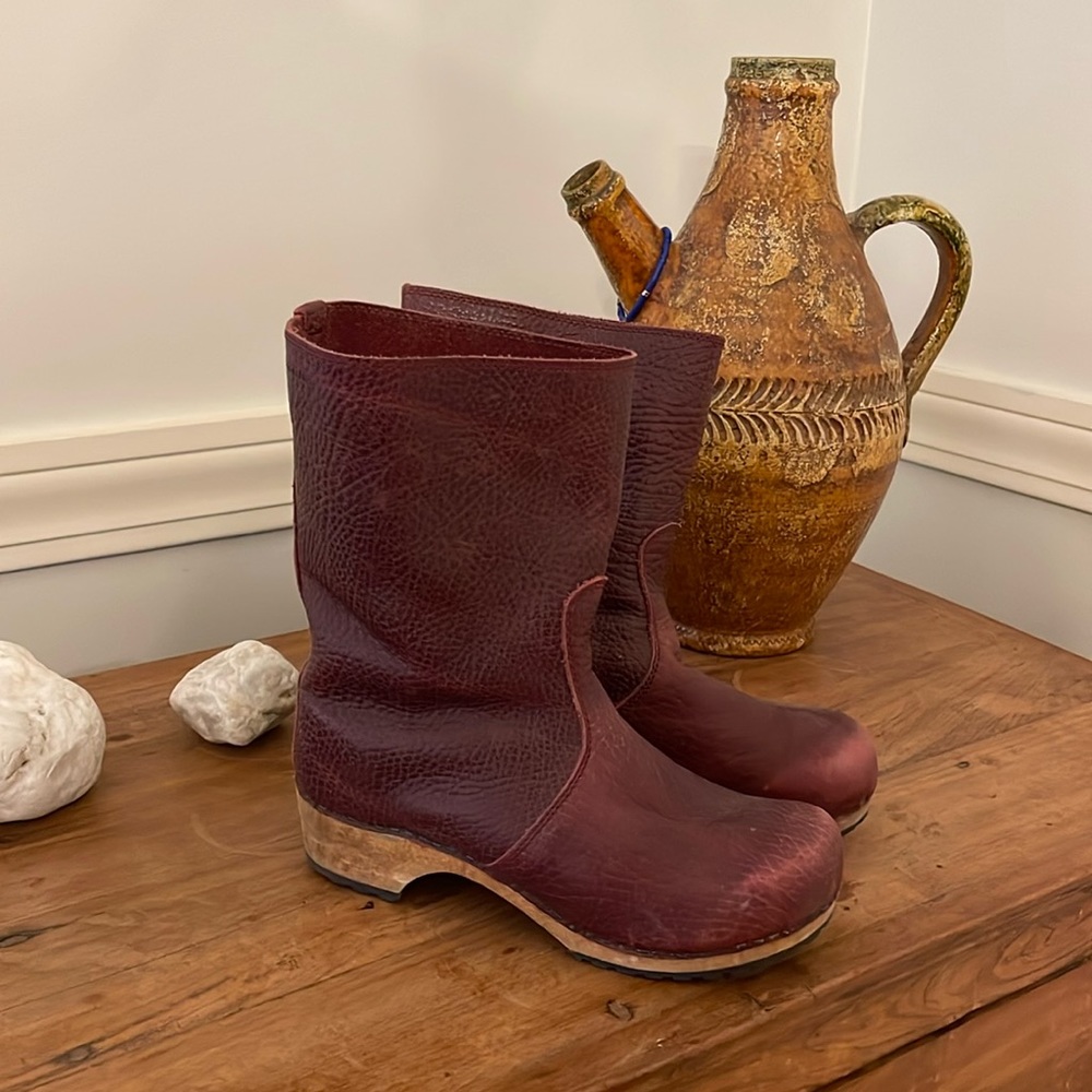Sanita 'Puk' Milled Leather Clog Boots